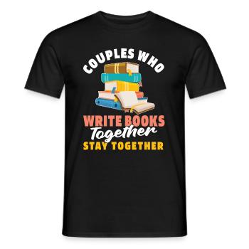 Schriftsteller Autor Paar - Männer T-Shirt - Schwarz - Vorne - AI Model Male 178 light (178cm)