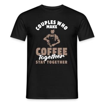 Barista Kaffee Paar - Männer T-Shirt - Schwarz - Vorne - AI Model Male 178 light (178cm)