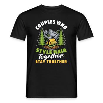 Tent Camping Camping Couple - Men's T-Shirt - black - Front - AI Model Male 178 light (178cm)