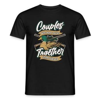 Ente Jagd Entenjagd Paar - Männer T-Shirt - Schwarz - Vorne - AI Model Male 178 light (178cm)