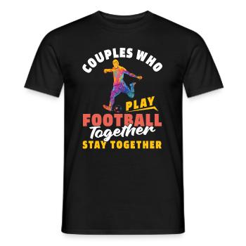 American Football Couple - Men's T-Shirt - black - Front - AI Model Male 178 light (178cm)
