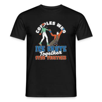 Schlittschuhlaufen Paar - Männer T-Shirt - Schwarz - Vorne - AI Model Male 178 light (178cm)