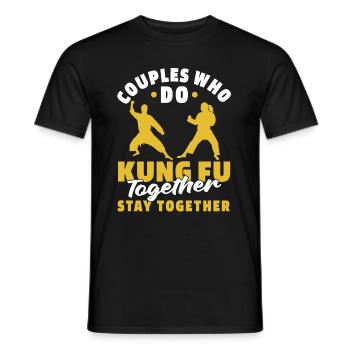 Kung Fu Couple - Men's T-Shirt - black - Front - AI Model Male 178 light (178cm)