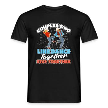 Line Dance Paar - Männer T-Shirt - Schwarz - Vorne - AI Model Male 178 light (178cm)