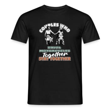 Moto Motard Paire de motos - T-shirt homme - noir - Devant - AI Model Male 178 light (178cm)