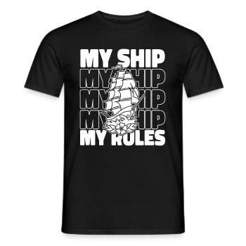 Voilier Bateau à voile Drôle de voilier Femmes - T-shirt homme - noir - Devant - AI Model Male 178 light (178cm)