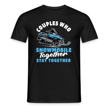 Snowmobile Snowmobile Pair - Men's T-Shirt - black - Front - AI Model Male 178 light (178cm)