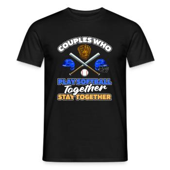 Softball Pair - Men's T-Shirt - black - Front - AI Model Male 178 light (178cm)