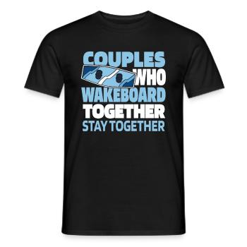 Wakeboard Wakeboarder Paar - Männer T-Shirt - Schwarz - Vorne - AI Model Male 178 light (178cm)