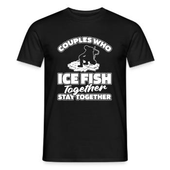 Eisfischen Eisangeln Paar - Männer T-Shirt - Schwarz - Vorne - AI Model Male 178 light (178cm)