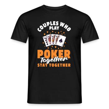 Poker Paar - Männer T-Shirt - Schwarz - Vorne - AI Model Male 178 light (178cm)