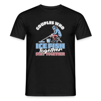 Eisfischen Eisangeln Paar - Männer T-Shirt - Schwarz - Vorne - AI Model Male 178 light (178cm)