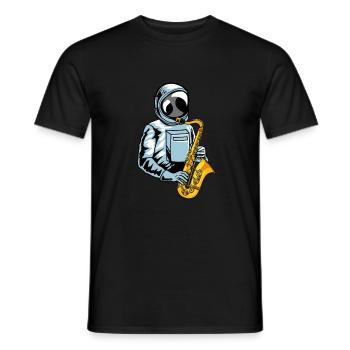 Saxophone Saxophone Astronaut - Men's T-Shirt - black - Front - AI Model Male 178 light (178cm)