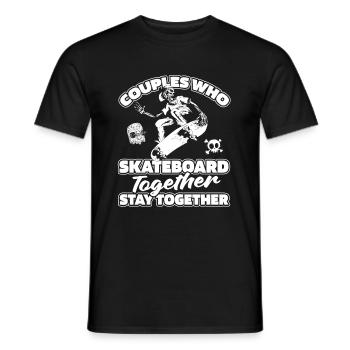 Couple de skateboard - T-shirt homme - noir - Devant - AI Model Male 178 light (178cm)