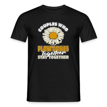 Goose Flower Daisy Pair - Men's T-Shirt - black - Front - AI Model Male 178 light (178cm)