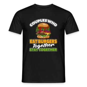 Burger Hamburger Paar - Männer T-Shirt - Schwarz - Vorne - AI Model Male 178 light (178cm)