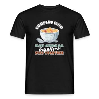 Breakfast Muesli Cereal Couple - Men's T-Shirt - black - Front - AI Model Male 178 light (178cm)