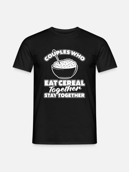 Breakfast Muesli Cereal Couple - Men's T-Shirt - black