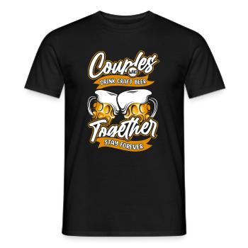 Craft Beer Craft Beer Pair - Men's T-Shirt - black - Front - AI Model Male 178 light (178cm)