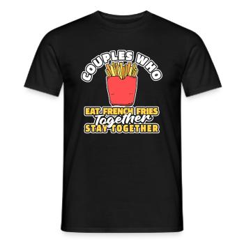 French fries fries pair - Men's T-Shirt - black - Front - AI Model Male 178 light (178cm)
