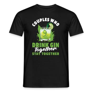 Gin Paar - Männer T-Shirt - Schwarz - Vorne - AI Model Male 178 light (178cm)