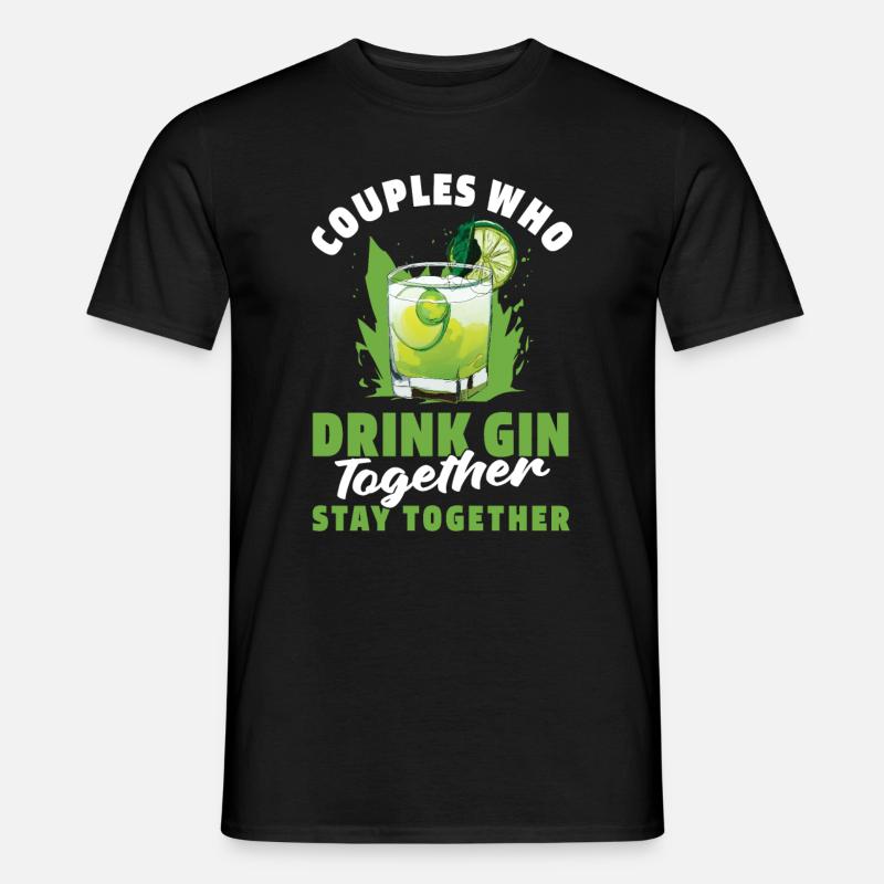 Gin Paar - Männer T-Shirt - Schwarz