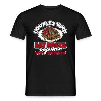 Pasta Paar - Männer T-Shirt - Schwarz - Vorne - AI Model Male 178 light (178cm)