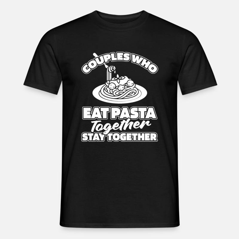 Pasta Paar - Männer T-Shirt - Schwarz