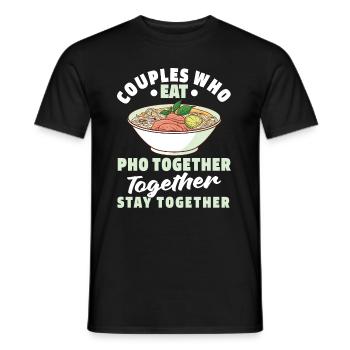 Paire de bols Pho - T-shirt homme - noir - Devant - AI Model Male 178 light (178cm)