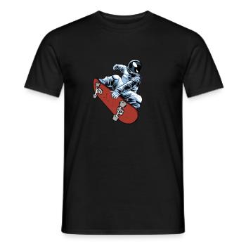 Skateboard Skater Astronaut - Men's T-Shirt - black - Front - AI Model Male 178 light (178cm)