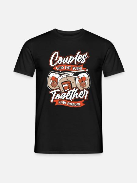 Sushi Paar - Männer T-Shirt - Schwarz