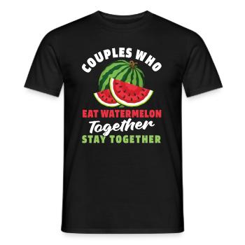 Watermelon Pair - Men's T-Shirt - black - Front - AI Model Male 178 light (178cm)