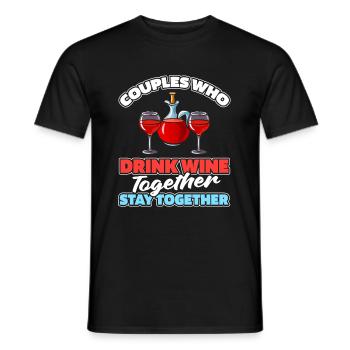 Wine Winegrower Couple - Men's T-Shirt - black - Front - AI Model Male 178 light (178cm)