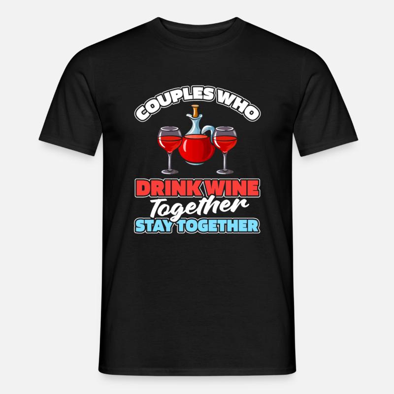 Wein Winzer Paar - Männer T-Shirt - Schwarz