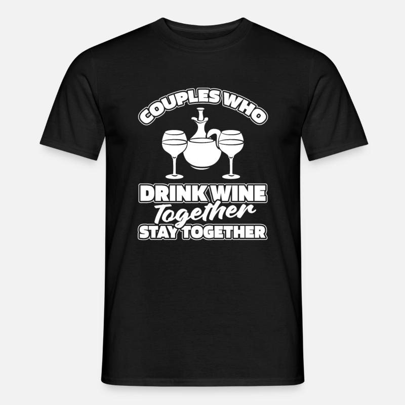 Wein Winzer Paar - Männer T-Shirt - Schwarz