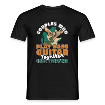Bassiste Bass Guitare Bass Pair - T-shirt homme - noir - Devant - AI Model Male 178 light (178cm)