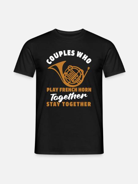 French Horn Pair - Men's T-Shirt - black