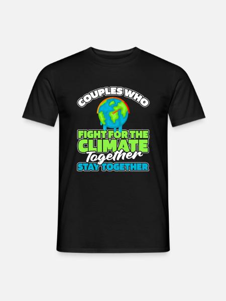 Climate Change Protection Couple - Men's T-Shirt - black