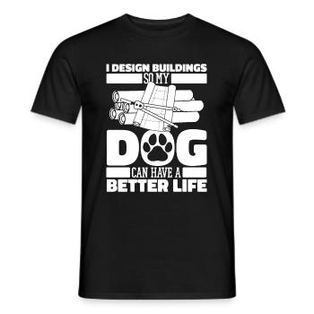 Architecte Architecture Chien - T-shirt homme - noir - Devant - AI Model Male 178 light (178cm)