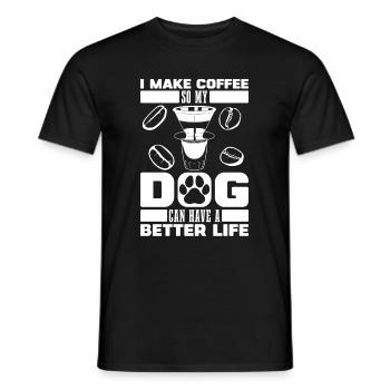 Barista Kaffee Hund - Männer T-Shirt - Schwarz - Vorne - AI Model Male 178 light (178cm)
