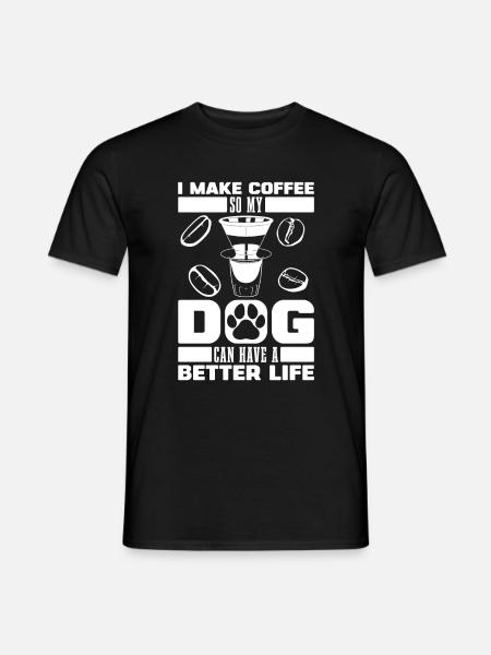 Barista Coffee Dog - Men's T-Shirt - black