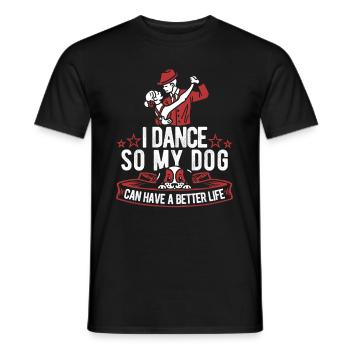 Tanzlehrer Hund - Männer T-Shirt - Schwarz - Vorne - AI Model Male 178 light (178cm)