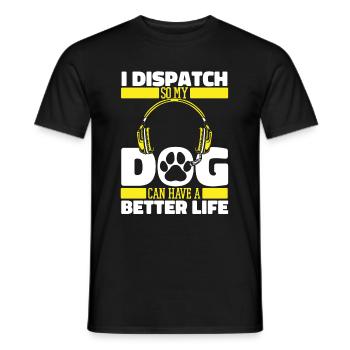 Emergency call control center dog operations center - Men's T-Shirt - black - Front - AI Model Male 178 light (178cm)