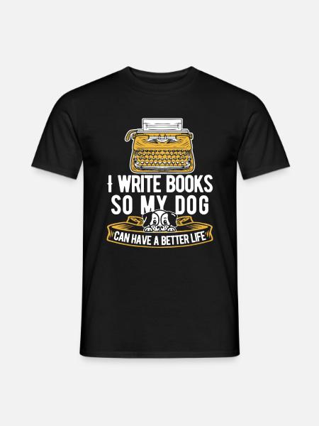 Writer Author Dog - Men's T-Shirt - black