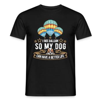 Heißluftballon Ballonfahren Hund - Männer T-Shirt - Schwarz - Vorne - AI Model Male 178 light (178cm)