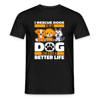 Hund Rettungshund Witzig - Männer T-Shirt - Schwarz - Vorne - AI Model Male 178 light (178cm)