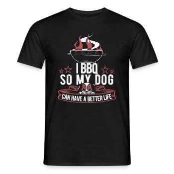 Chien de cricket Bbq - T-shirt homme - noir - Devant - AI Model Male 178 light (178cm)