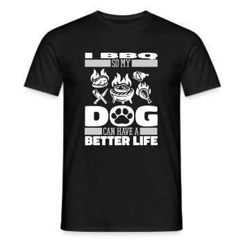 Chien de cricket Bbq - T-shirt homme - noir - Devant - AI Model Male 178 light (178cm)