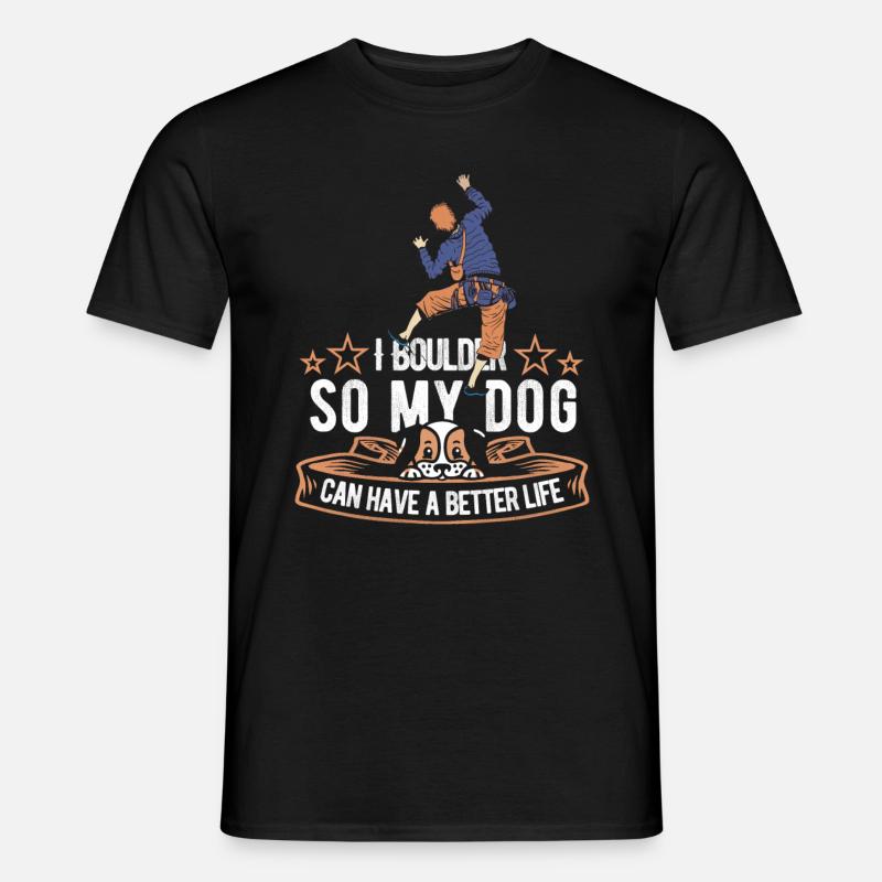 Bouldern Bouldering Hund - Mænd T-shirt - sort