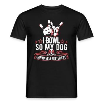 Bowling Bowlen Bowler Hund - Männer T-Shirt - Schwarz - Vorne - AI Model Male 178 light (178cm)